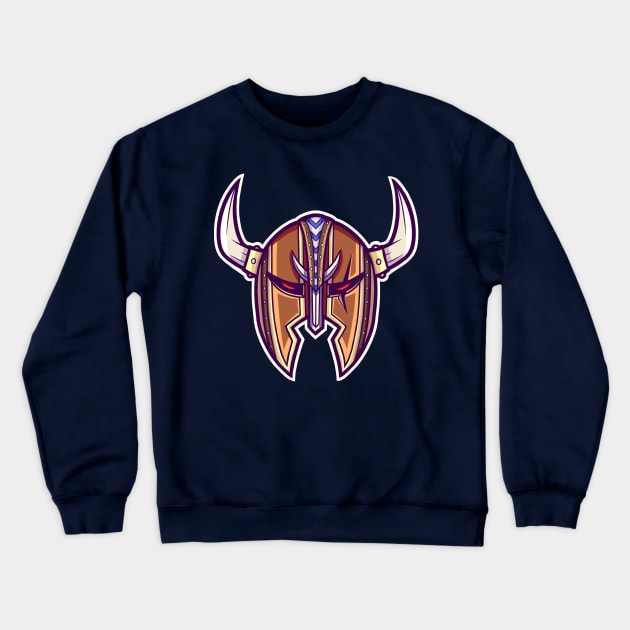 Viking Warrior Helmet Crewneck Sweatshirt by Rodillustra